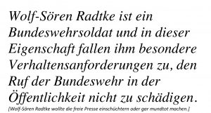 Wolf-Sören Radtke Bundeswehr Presssefreiheit