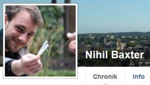 Jan Mönch ist auf Facebook unter Nihil Baxter anonym unterwegs